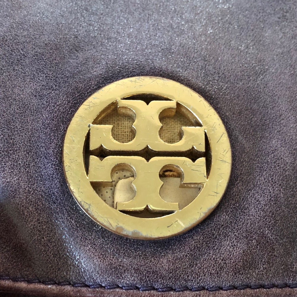 Auth Tory Burch Purple Crossbody Flap Over Bag - Picture 12 of 14